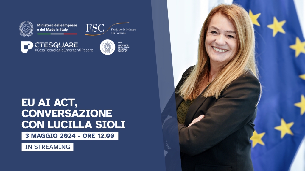 Intelligenza Artificiale: la CTE di Pesaro e l’Universitã di Urbino promuovono un webinar con Lucilla Sioli (UE)