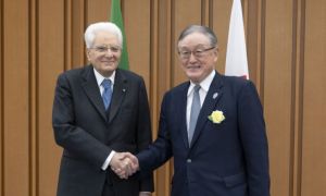 Viaggio Mattarella a Tokyo: conferenza al Keidarnen, la Confindustria giapponese con il presidente Higashihara