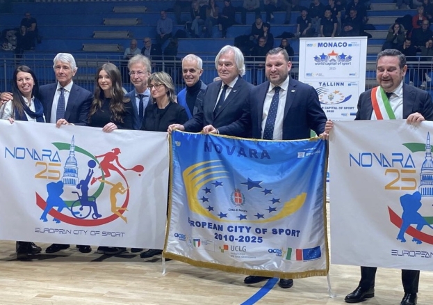 Novara è “Città europea dello Sport 2025”. La cerimonia di consegna del titolo con Abodi e Lupattelli