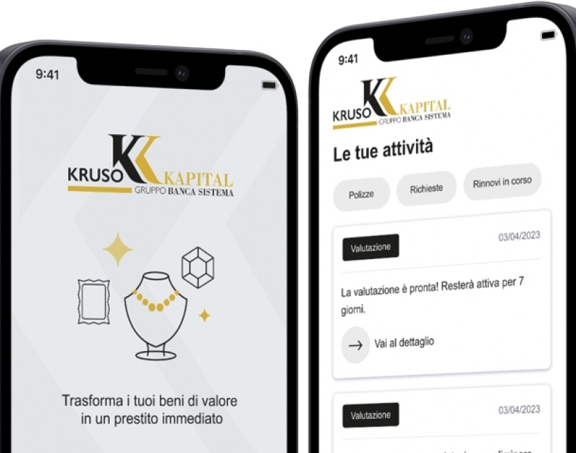 Prestito a pegno: l’app di Kruso Kapital di Banca Sistema raggiunge 15mila registrazioni in sei mesi